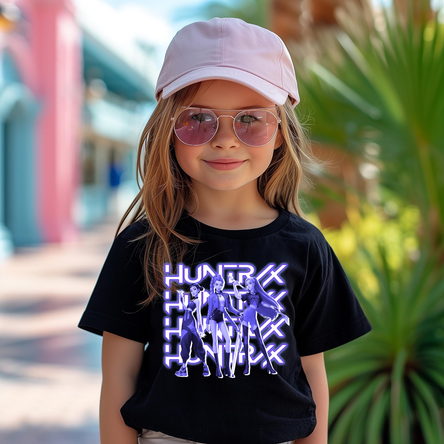 Huntrix Neon Power Trio Tee – Girls’ Fan Shirt
