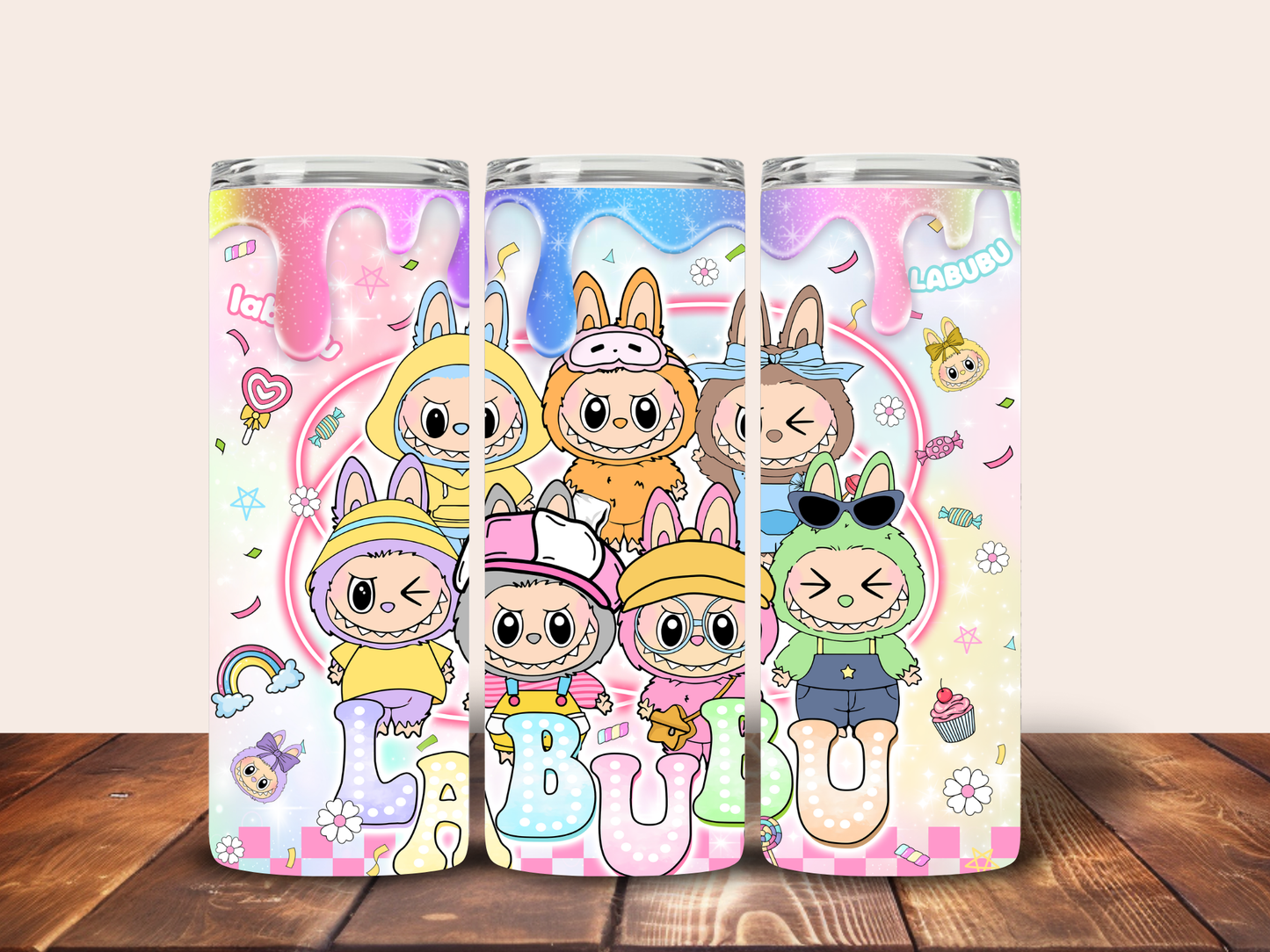 LABUBU Character Tumbler – Cute & Colorful 20oz Stainless Steel Drinkware