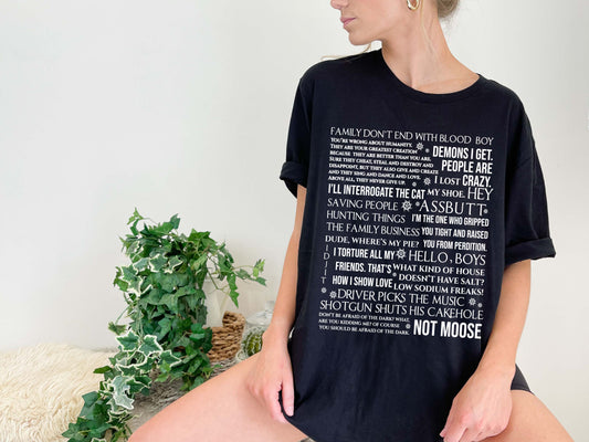 Supernatural Quotes Tee – Iconic Lines from the Show