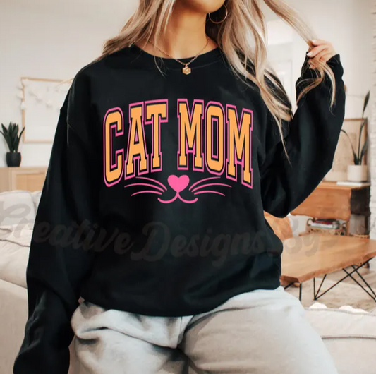 Cat Mom Crewneck Sweatshirt
