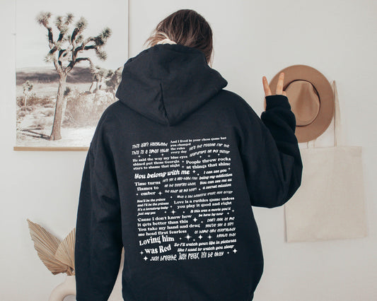 Taylor Swift Lyrics Sweatshirt (Early Eras)