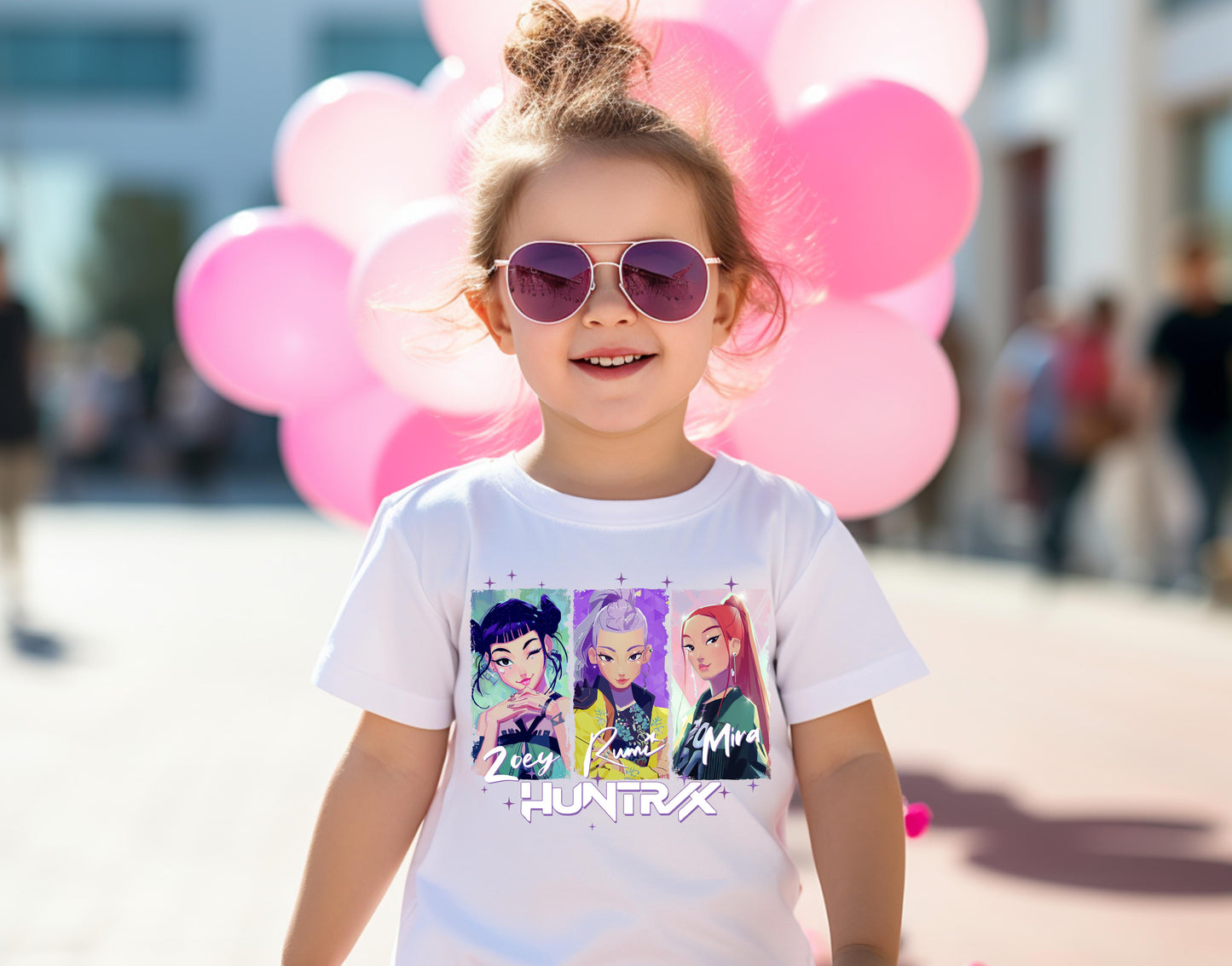 Huntrix Trio Kids T-Shirt | K-Pop Girl Group Graphic Tee | Zoey, Rumi & Mira