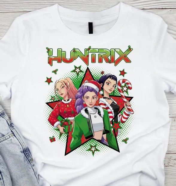 Huntrix Holiday Star T-Shirt | K-Pop Christmas Graphic Tee | Limited Edition Festive Merch