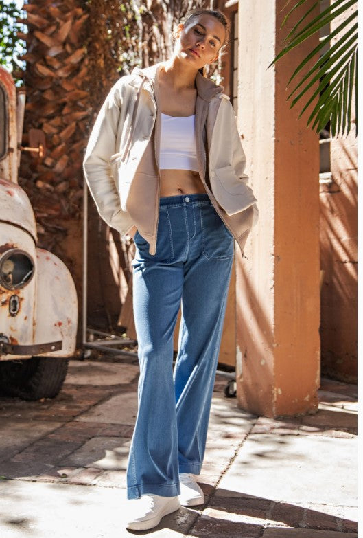 Everyday Ease Wide-Leg Denim Pants