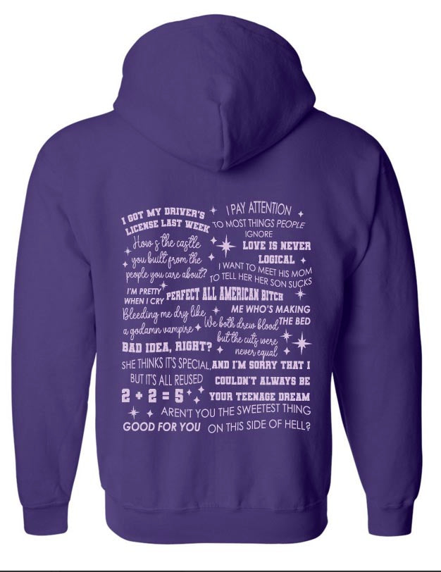 Olivia Rodrigo Lyrics Zip Hoodie