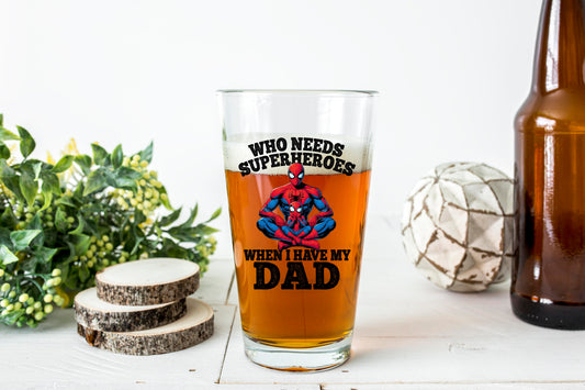 Father's Day Superhero Beer Pint