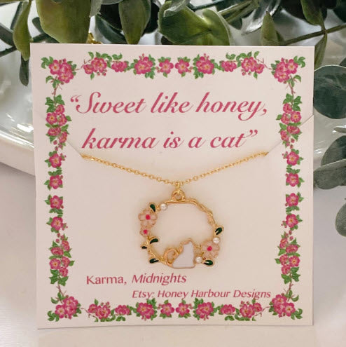 Karma is a Cat Taylor Swift Inspired Necklace