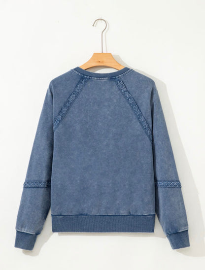 Vintage Wash Lace-Trim Sweatshirt