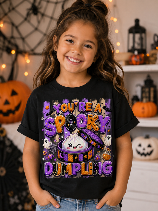 You're a Spooky Dumpling Kids Halloween T-Shirt | Cute Kawaii Graphic Tee