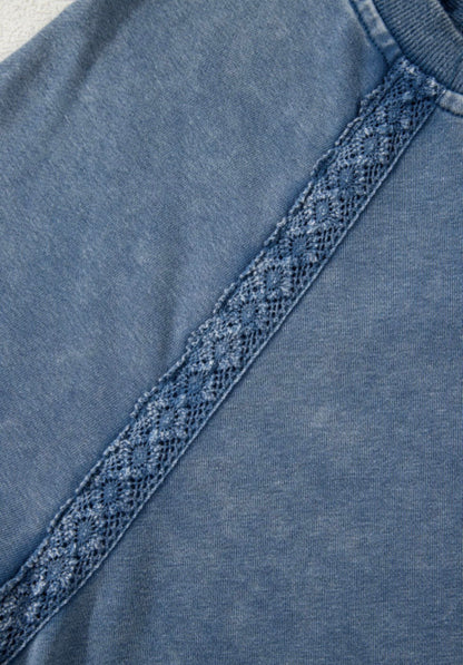 Vintage Wash Lace-Trim Sweatshirt