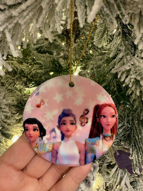 K-Pop Huntrix Ceramic Ornament | 2.75" Sublimated Christmas Tree Decor