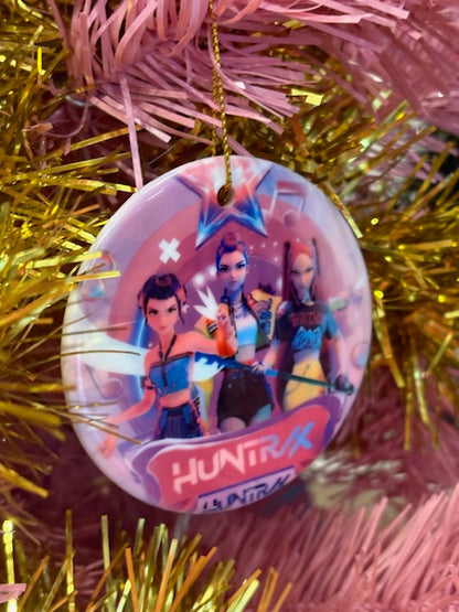 K-Pop Huntrix Ceramic Ornament | 2.75" Sublimated Christmas Tree Decor