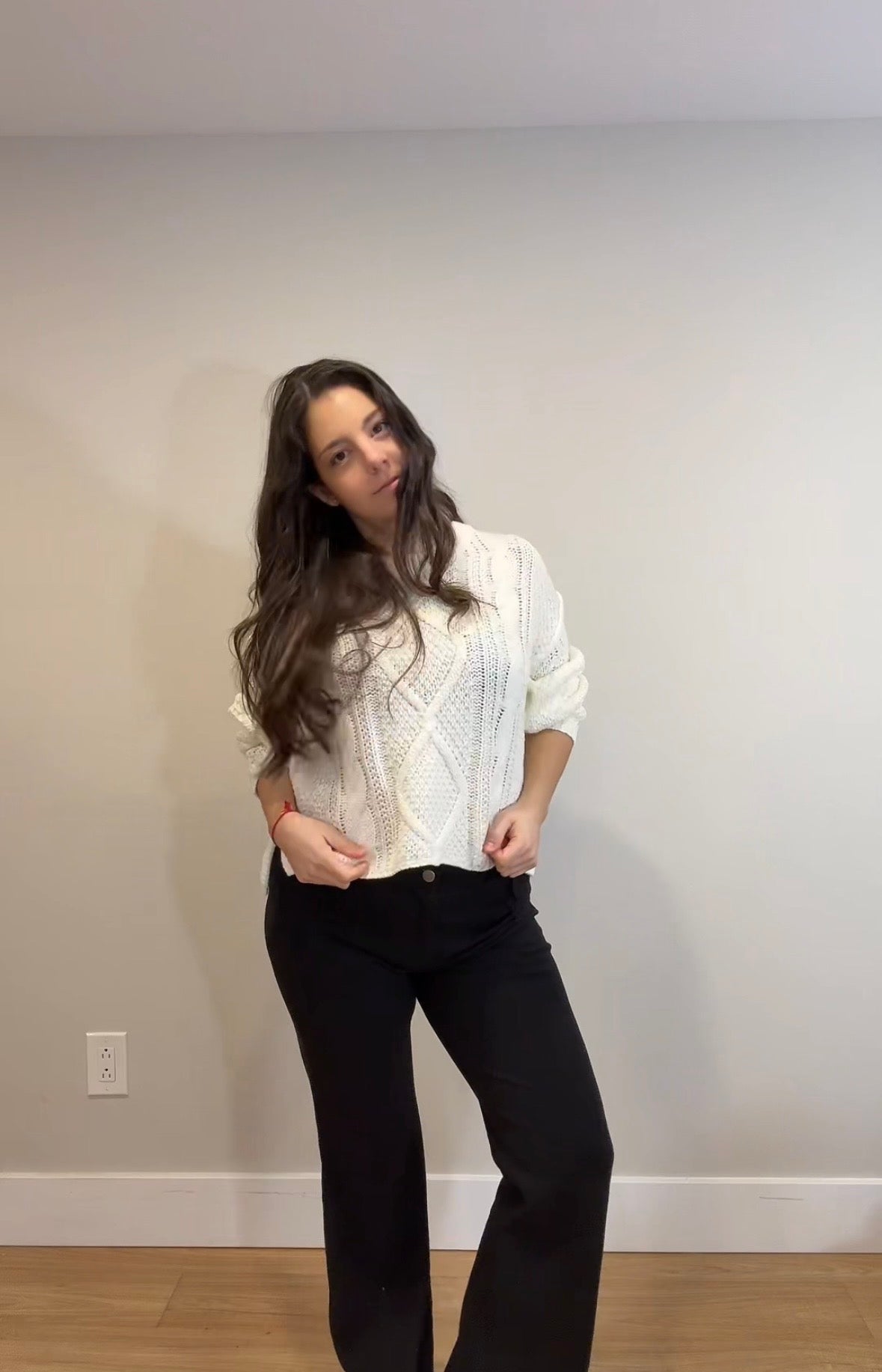 Cozy Cable Knit Sweater – Ivory