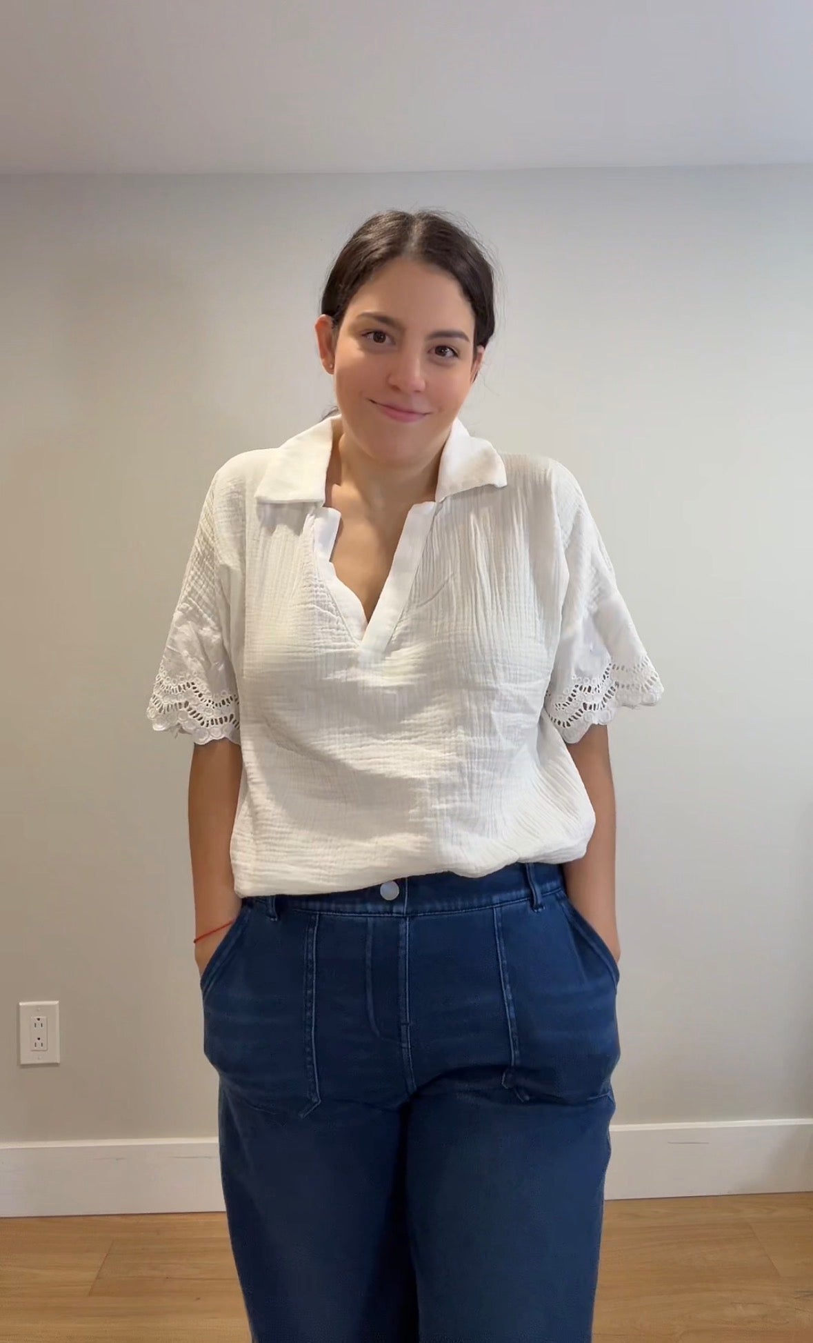 Everyday Ease Wide-Leg Denim Pants