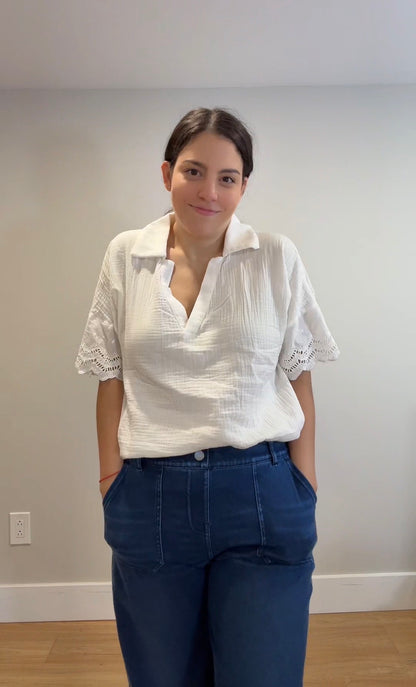 Everyday Ease Wide-Leg Denim Pants