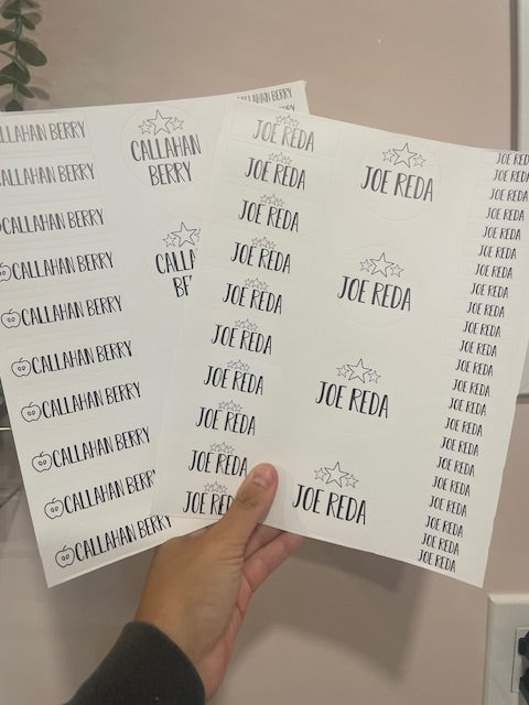 Custom School Labels – 72 Printable Name Stickers for Kids