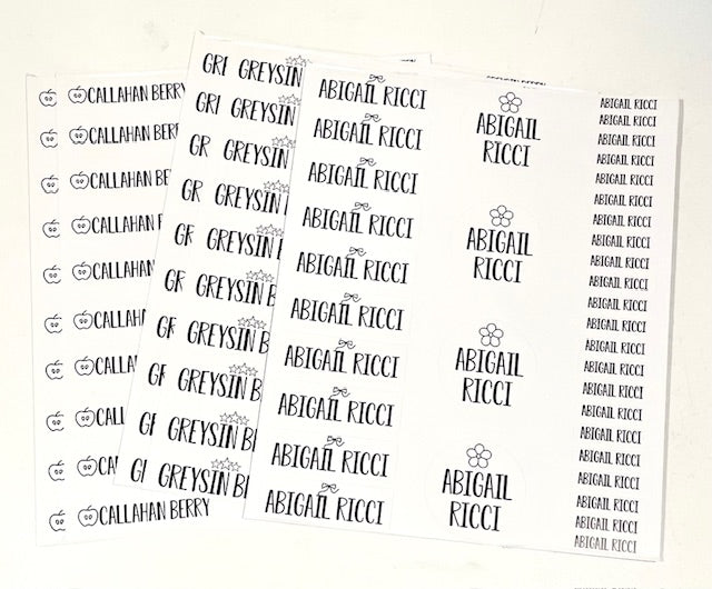 Custom School Labels – 72 Printable Name Stickers for Kids