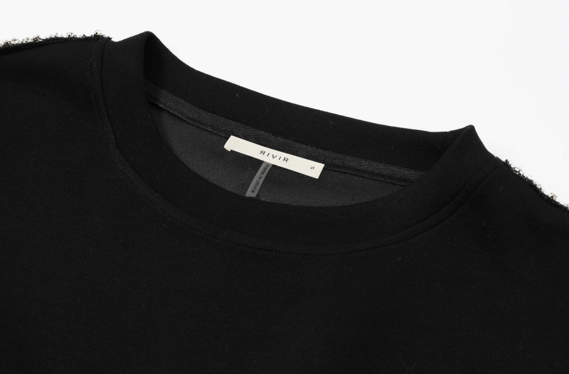 Midnight Tulle & Rhinestone Ruffle Sweatshirt