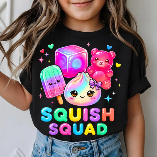 Squish Squad Kids T-Shirt | Cute Kawaii Graphic Tee for Girls