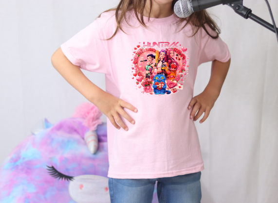 K-Pop Demon Hunters Kids Shirt – Valentine Edition Cute Graphic Tee