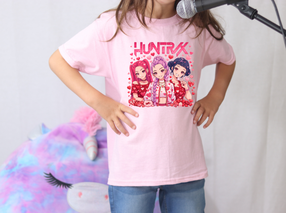 K-Pop Demon Hunters Kids Shirt – Valentine Edition Cute Graphic Tee