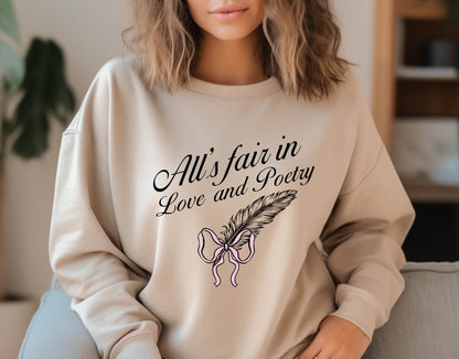 All's Fair in Love & Poetry Crewneck Sweatshirt
