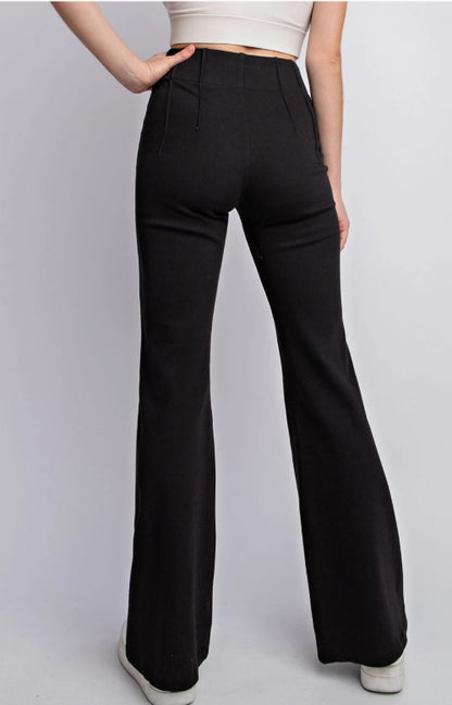 Everyday Flare Pants-Black Twill