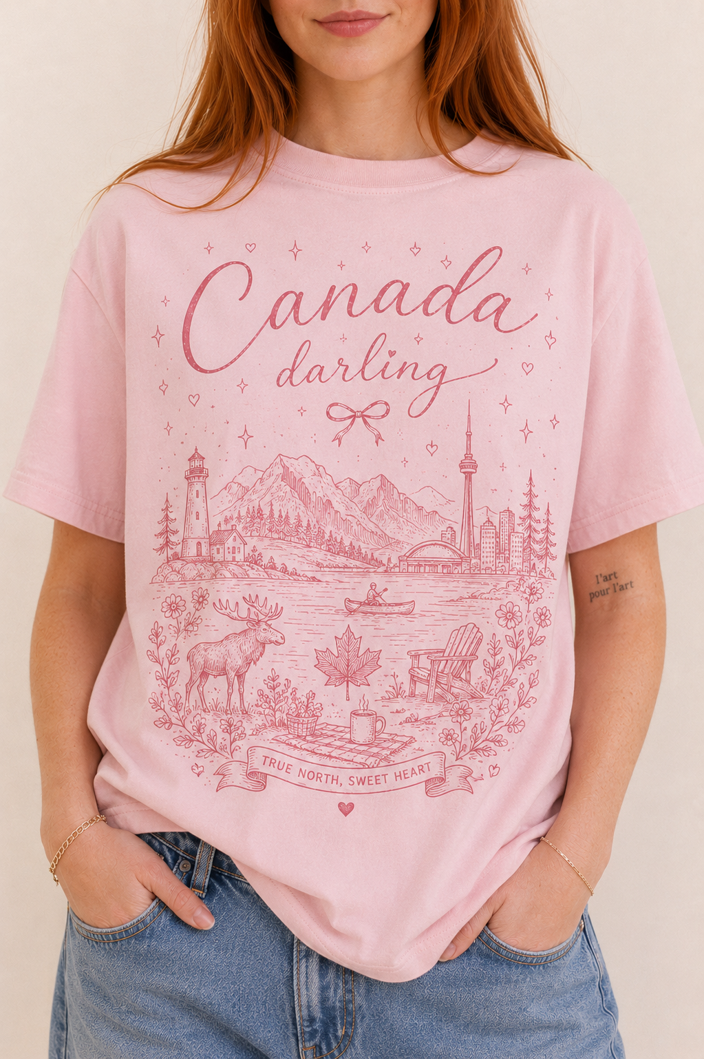 Canada Darling Graphic Tee – Girly Canadiana Pink T-Shirt