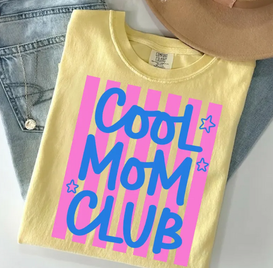 Cool Moms Club Graphic Tee – Butter Yellow Mother’s Day Shirt for Moms