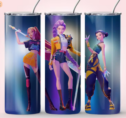 K-Pop Demon Hunters 20oz Tumbler with Straw – Huntrix or Saja Boys
