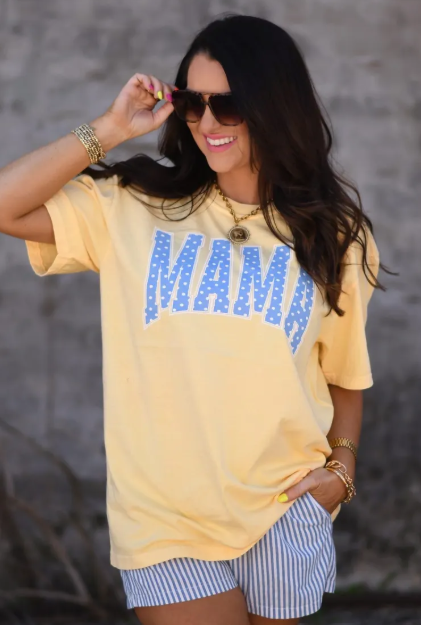 Mama Polka Dot Graphic Tee – Relaxed Fit Mother’s Day Shirt