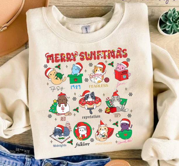 Taylor Swift Christmas Cats Sweatshirt