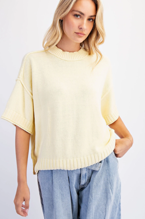 The Easy Knit Tee-Butter Yellow