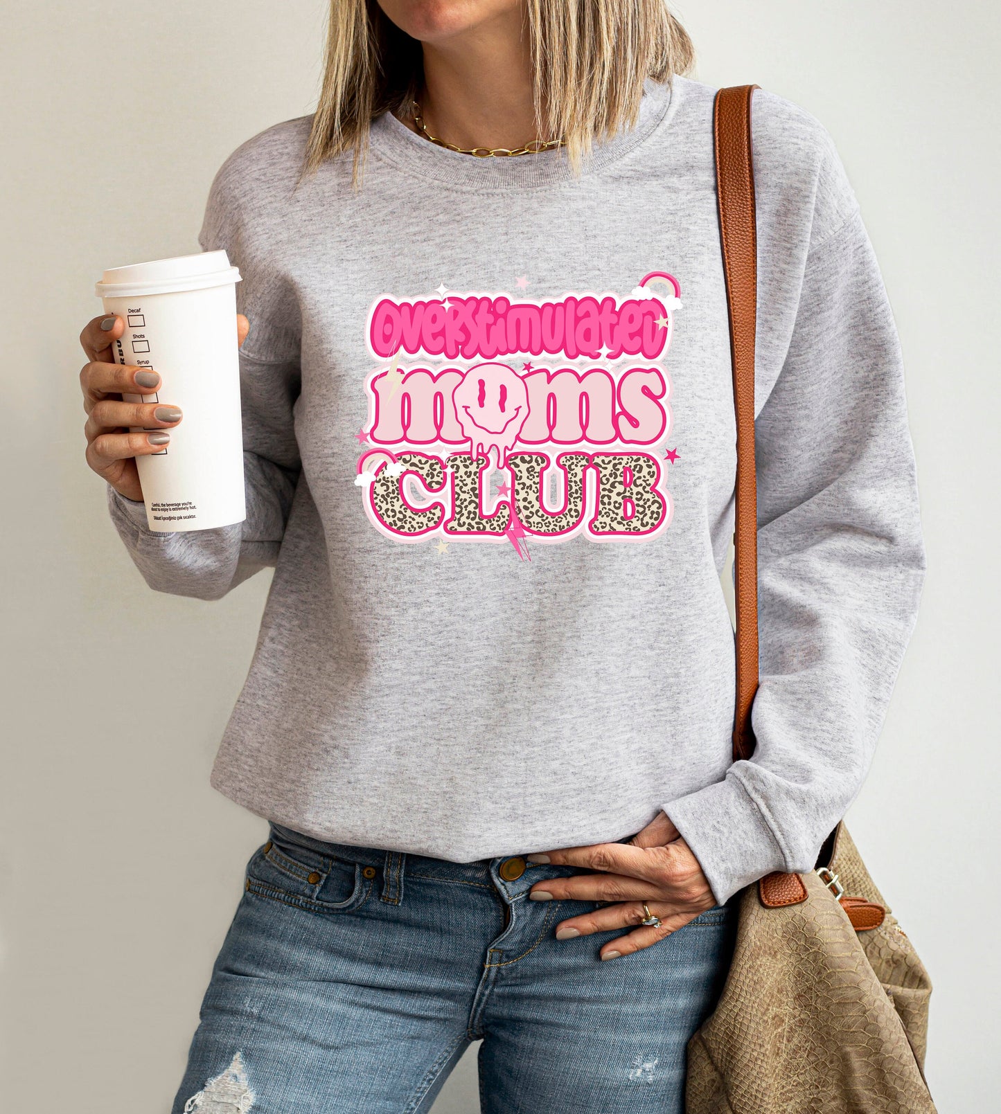 Overstimulated Moms Club Crewneck Sweatshirt