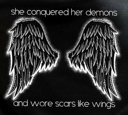 She Conquered Her Demons And Wore Scars Like Wings Zip Hoodie