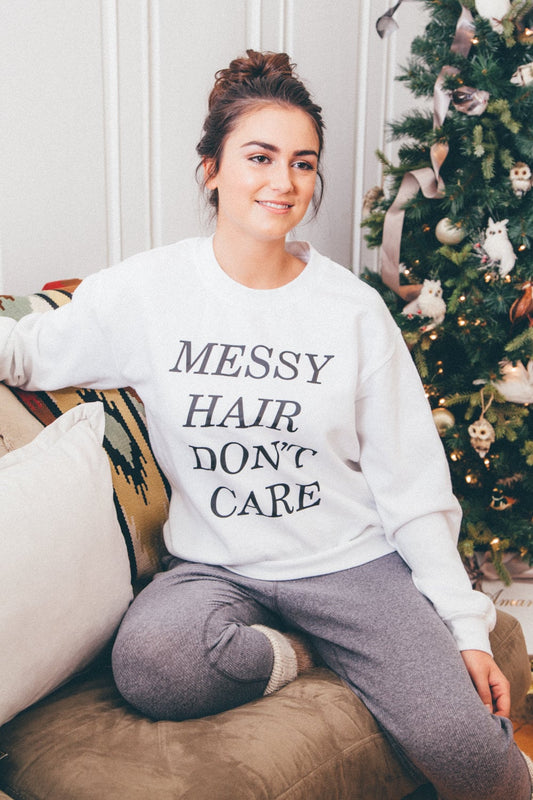 Messy Hair Don't Care Crewneck Sweatshirt